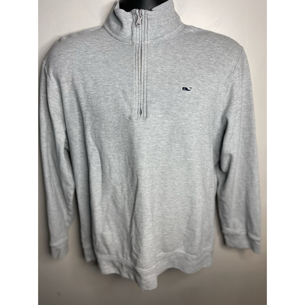 Vineyard Vines Mens Light Gray  1/2 Zip Performance Sweater Pullover Jacket Sz L